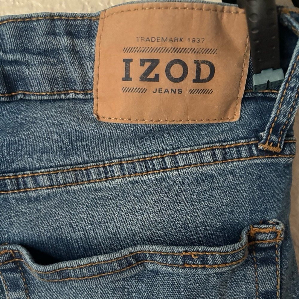 IZOD Men's Blue Denim Slim  Fit Comfort Stretch Jeans SIZE 32X32 - Picture 6 of 8